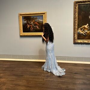 Baby blue Prom dress/ dinner dress